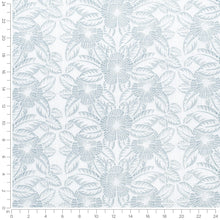 Load image into Gallery viewer, White Blue Floral Embroidered Drapery Fabric / Ice