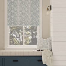Load image into Gallery viewer, White Blue Floral Embroidered Drapery Fabric / Ice