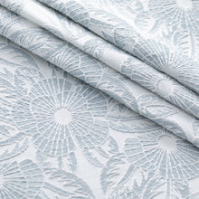 Load image into Gallery viewer, White Blue Floral Embroidered Drapery Fabric / Ice