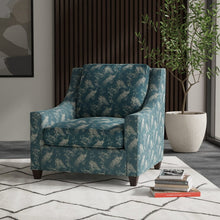 Load image into Gallery viewer, Teal Grey Peacock Bird Floral Brocade Upholstery Drapery Fabric
