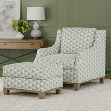 Load image into Gallery viewer, White Seafoam Teal Gold Embrodiered Geometric Drapery Fabric / Seaglass
