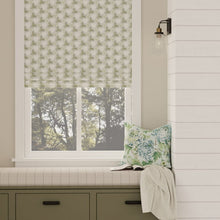 Load image into Gallery viewer, White Seafoam Teal Gold Embrodiered Geometric Drapery Fabric / Seaglass