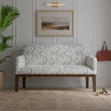 Load image into Gallery viewer, Cream Beige Navy Blue Grey Floral Drapery Fabric / Bluebell