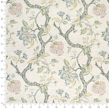 Load image into Gallery viewer, Greige Green Mustard Mauve Floral Upholstery Drapery Fabric / Herbal