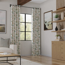 Load image into Gallery viewer, Cotton Ivory Green Blue Chinoiserie Upholstery Drapery Fabric