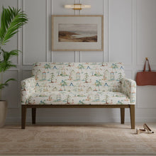 Load image into Gallery viewer, Cotton Ivory Green Blue Chinoiserie Upholstery Drapery Fabric