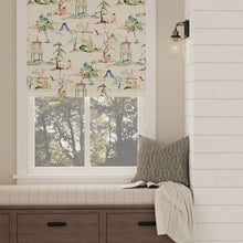 Load image into Gallery viewer, Cotton Ivory Green Blue Chinoiserie Upholstery Drapery Fabric