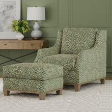 Load image into Gallery viewer, Cream Emerald Green Cheetah Animal Pattern Velvet Upholstery Fabric / Emerald
