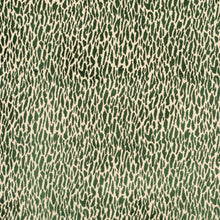 Load image into Gallery viewer, Cream Emerald Green Cheetah Animal Pattern Velvet Upholstery Fabric / Emerald