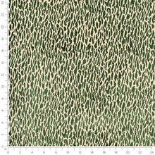Load image into Gallery viewer, Cream Emerald Green Cheetah Animal Pattern Velvet Upholstery Fabric / Emerald