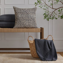 Load image into Gallery viewer, Cream Navy Blue Animal Pattern Velvet Upholstery Fabric / Oxford