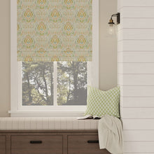 Load image into Gallery viewer, Cotton White Mustard Teal Green Pink Paisley Upholstery Drapery Fabric