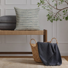 Load image into Gallery viewer, French Blue Brown Cream Geometric MCM Upholstery Drapery Fabric / Uniform