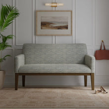 Load image into Gallery viewer, French Blue Brown Cream Geometric MCM Upholstery Drapery Fabric / Uniform
