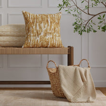 Load image into Gallery viewer, Beige Mustard Gold Ochre Distressed Abstract Cut Velvet Upholstery Fabric