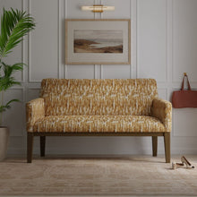 Load image into Gallery viewer, Beige Mustard Gold Ochre Distressed Abstract Cut Velvet Upholstery Fabric