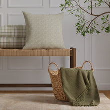 Load image into Gallery viewer, Sage Green Cream Small Scale Geometric Tweed Upholstery Fabric / Balsam