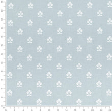 Load image into Gallery viewer, Blue White Floral Embroidered Drapery Fabric / Baby Blue