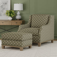 Load image into Gallery viewer, Seafoam Green Off White Damask Upholstery Fabric / Aloe