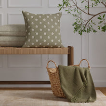 Load image into Gallery viewer, Seafoam Green Off White Damask Upholstery Fabric / Aloe