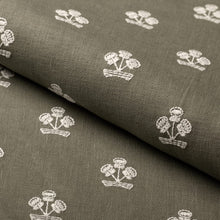 Load image into Gallery viewer, Seafoam Green Off White Damask Upholstery Fabric / Aloe