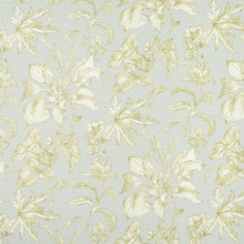 Load image into Gallery viewer, Aqua Blue White Green Floral Upholstery Drapery Fabric / Lagoon