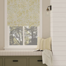 Load image into Gallery viewer, Aqua Blue White Green Floral Upholstery Drapery Fabric / Lagoon