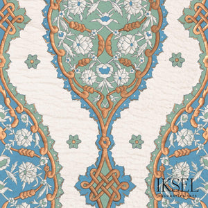 Schumacher Tokpaki Fabric RF202CR12 / Blue & Green