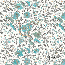 Load image into Gallery viewer, Schumacher Indienne Fabric RF306CR53 / Turquoise