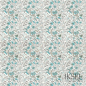 Schumacher Indienne Fabric RF306CR53 / Turquoise
