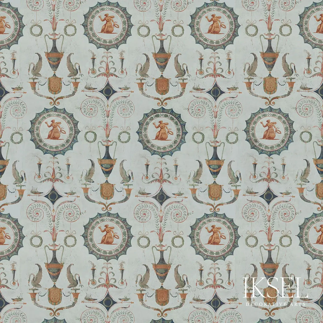 Schumacher Directoire Medallions Fabric RF410CS01 / Original