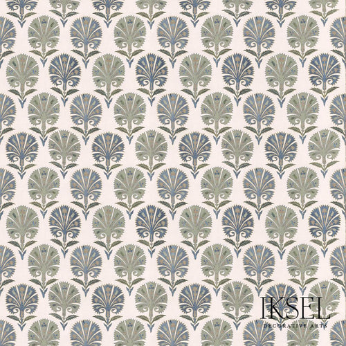 Schumacher Suzani Carnation Fabric RF501CR54 / Blues