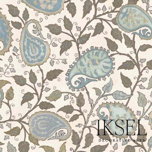 Schumacher Suzani Paisley Fabric RF502CR54 / Blues