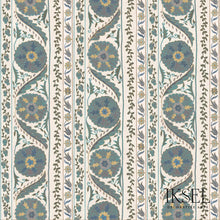 Load image into Gallery viewer, Schumacher Suzani Borders Fabric RF504CR54 / Blues