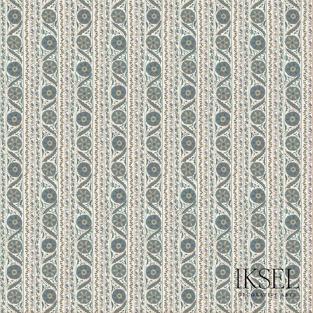 Schumacher Suzani Borders Fabric RF504CR54 / Blues