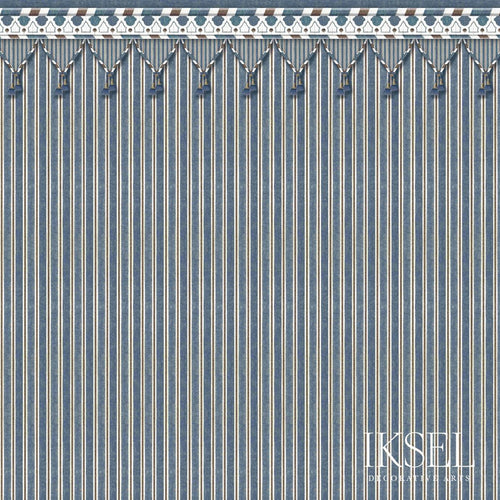 Schumacher Kubilai's Tent Fabric RF712CS43 / Blue