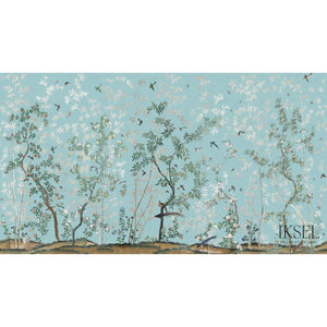 Schumacher Eastern Eden Fabric RF721CS71 / Turquoise