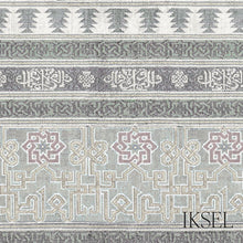 Load image into Gallery viewer, Schumacher Alcazar Bayadere Fabric RF906CR59 / Grey