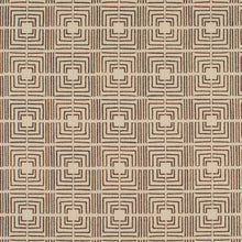 Load image into Gallery viewer, Taupe Mustard Embrodiered Geometric Trellis Chinoiserie Drapery Fabric