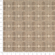 Load image into Gallery viewer, Taupe Mustard Embrodiered Geometric Trellis Chinoiserie Drapery Fabric