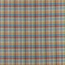 Load image into Gallery viewer, Rusty Red Green Teal Taupe Faux Wool Plaid Check Upholstery Drapery Fabric MGF