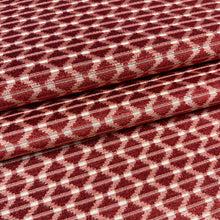 Load image into Gallery viewer, Red Cream Geometric Velvet Upholstery Fabric MGF