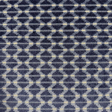 Load image into Gallery viewer, Navy Blue Cream Geometric Upholstery Fabric MGF
