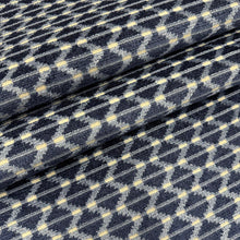 Load image into Gallery viewer, Navy Blue Cream Geometric Upholstery Fabric MGF