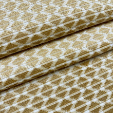 Load image into Gallery viewer, Mustard Gold Beige Geometric Velvet Upholstery Fabric MGF