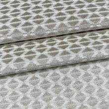 Load image into Gallery viewer, Tan Beige Cream Geometric Neutral Velvet Upholstery Fabric MGF