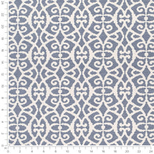 Load image into Gallery viewer, French Blue Off White Geometric Ikat Upholstery Drapery Fabric / Lapis
