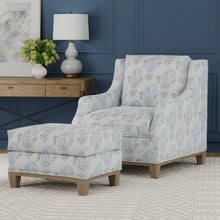 Load image into Gallery viewer, Aqua Chambray Blue Grey Paisley Upholstery Fabric / Mist