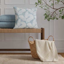 Load image into Gallery viewer, InsideOut Indoor Outdoor Performance Blue Cream Feather Fern Upholstery Fabric