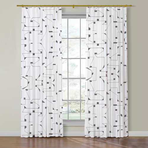 Set of Two Made to Order Schumacher Circuit Side Drapery Panel